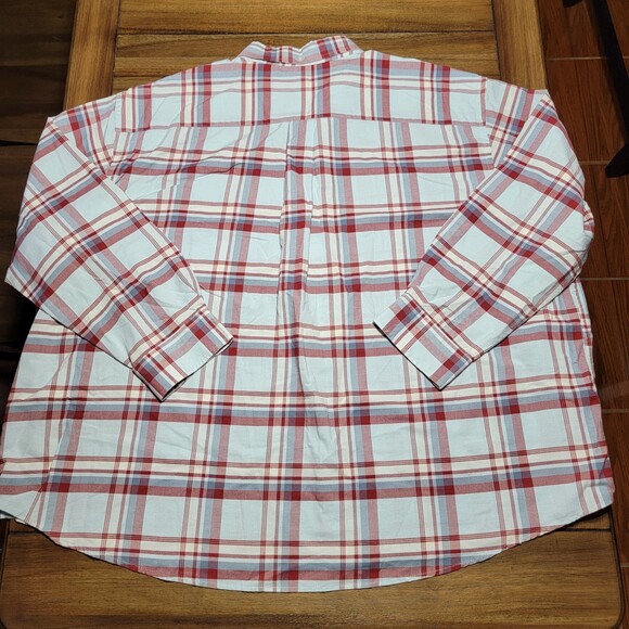 The Foundry Long Sleeve Full Button Red & Grey Plaid - Size 5XL - Picture 4 of 6